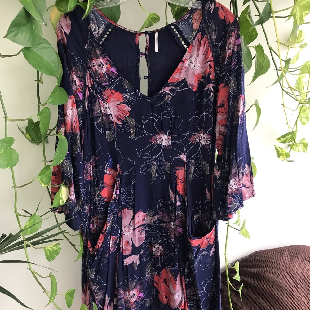 Free people long sleeve floral dress
